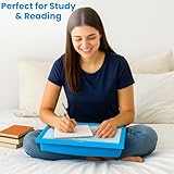 World Map Cushioned Lap Tray Bean Bag Padded Dinner Serving Cushion Laptop Holder Breakfast LapTray Serving Bean Bag TV Bed Soft Cushion Padded Cushioned Use for Living (BLUE) - Image 6