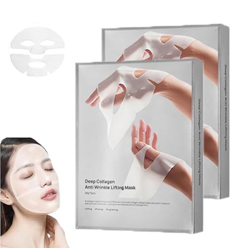 Mascarilla Prandest, mascarilla de colágeno profundo Prandest, colágeno puro de Prandest Korea Pure Films Bio, hidratante reafirmante durante la noche, mejora la humectación (2Box)