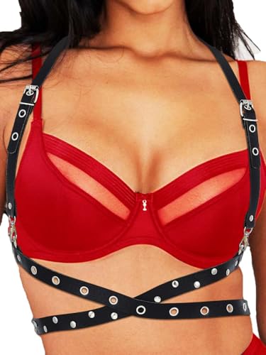 Leather Harness Belt Fashion Rave Black Body Accessories for Women