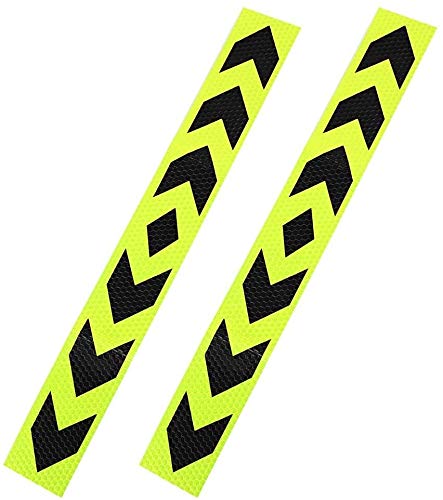 Juzzq Exterior Stickers Decals Emblem Decor For Cars Auto 2Pcs Reflective Hazard Warning Tape Sticker Decal For Car Truck Yellow Balck #TOP4