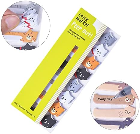 smatime Index Label Sticky Notes Divider Cute Cartoon Pads Animal Bookmark Stickers Page Markers Flags Memo Small Self-Stick Tabs for Office School Annotation Hand Account, Purple, 15.5x6x2cm