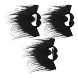 IMIKEYA Barba Postiza Rizada Negra 3 Piezas Bigote y Patillas para Disfraz de Hombre Adulto y Adolescente Vello Facial Falso Ajustable para Cosplay Halloween y Fiestas de Disfraces