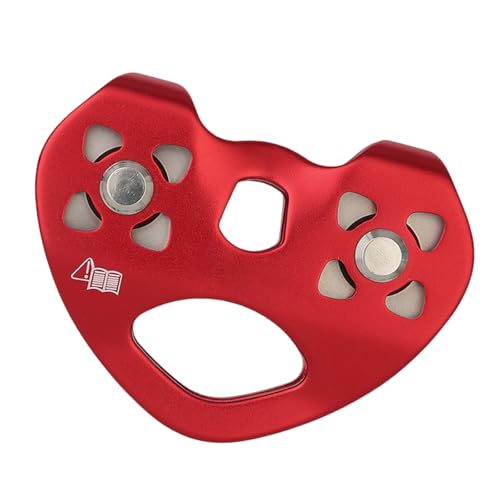 Sbshiouu Mountaineer Rock Climbing Pulley Outdoor Crossing Twin Wheel Pulley Heart Shape Zipline Pulley Cable Transport Equipment