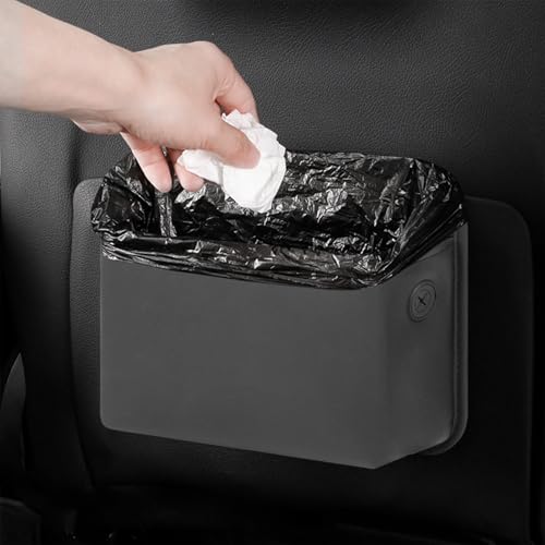 Cubo de basura para coche y organizador de asiento impermeable 8