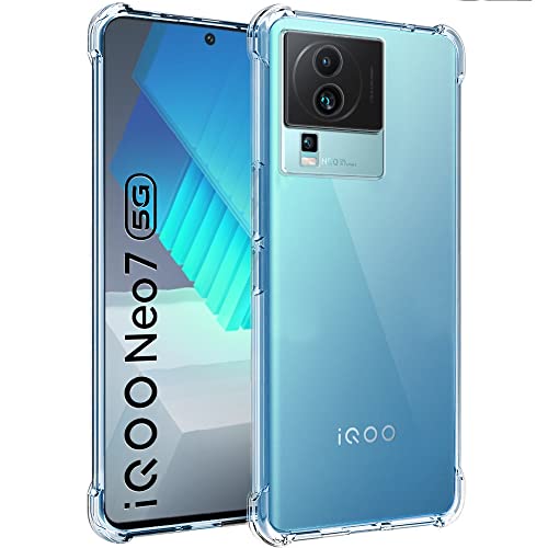 Image of TheGiftKart Crystal Clear Back Cover Case for iQOO Neo 7 / Neo 7 Pro 5G | Shockproof Soft TPU Case | Cushioned Edges for Ultimate Protection Back Cover Case for iQOO Neo 7 /7 Pro (TPU, Transparent)