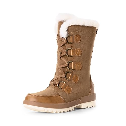 DREAM PAIRS Snow Winter Boots for Women Resistant Warm Mid-Calf Boots Faux Fur Lined Lace Up...