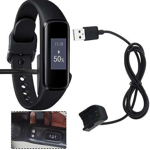 Create idea 2PCS USB Charging Cable Compatible with Samsung Galaxy Fit 2/SM-R220 Replacement Charger Dock Adapter Smartwatch Accessories 1M Length Black