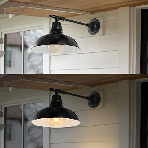 JONATHAN Y JYL7615B Wallace 12.25 1-Light Farmhouse Industrial LED Outdoor Sconce