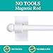 Turquoize 2 Pack Magnetic Curtain Rods for Metal Doors with Adjustable Length,Extends from 16 inch to 28 inch Magnetic Cafe Curtain Rod, Easy Installation for Any Steel Spaces, White, 2 Pack