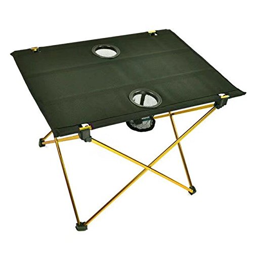 suyi Ultralight Portable Folding Travel Camping Tables with Cup Holders Heavy Duty,Aluminum Alloy Frame,Anti-tear Oxford Cloth Cover,Anti-slip Feet,with Carrier Bag,for Picnic Camp Beach
