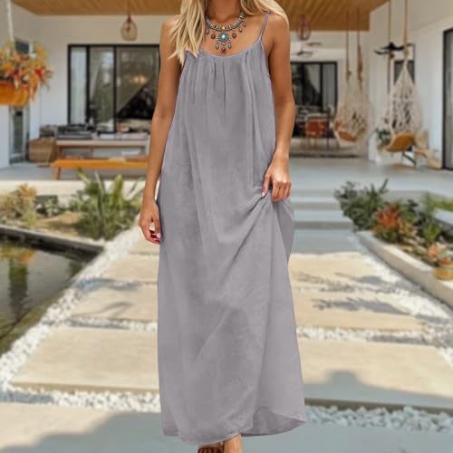 Robe caraco dos ouvert longue sans manches coupe ample d'été - 3