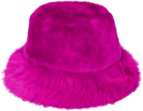 Chapeau cloche d'hiver rose vif Royal Stallion en fausse fourrure