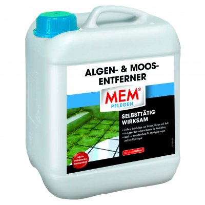 Preisvergleich Produktbild MEM Algen- und Grünbelag-Entferner, Hochwirksames Reinigungskonzentrat, Für verschiedene Untergründe, Einfache Anwendung, Lösemittelfrei, 5 l, Farblos