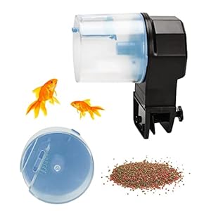 Podazz Automatic Fish Feeder 100/210ml, Fish Food Dispenser Aquarium Tank Auto Timer with Two Feeding Boxes for Holiday Vacation Weekend,Blue
