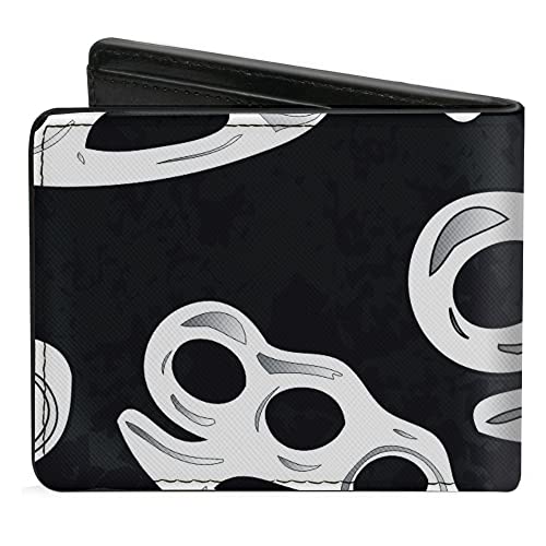 Buckle-Down Men's PU Bifold Wallet-Brass Knuckles Black/White, Multicolor, 4.0" x 3.5" - Image 3