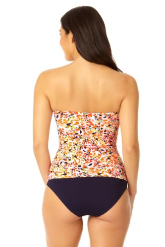 Image of Anne Cole womens Front-shirred Bandeau One-piece Swimsuit One Piece Swimsuit