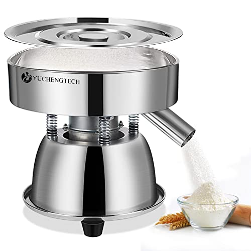 YUCHENGTECH Automatic Sieve Shaker Automatic P-o-w-d-e-r Sifter Vibrating Sieve Machine Electric Flour Sifter (220V)