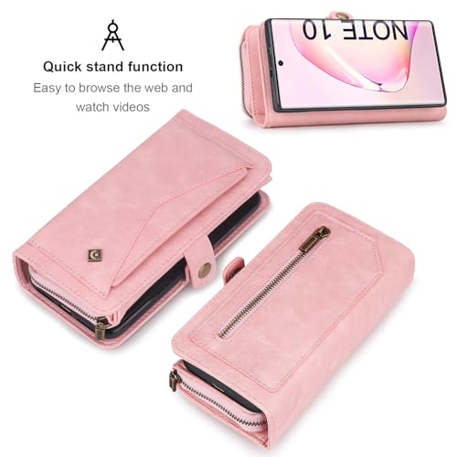 Étui iPhone et Samsung Galaxy S20 rose, portefeuille cuir à rabat - 5