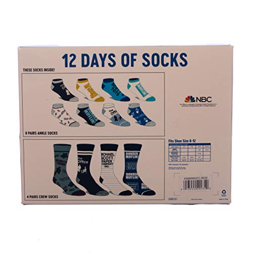 Bioworld The Office TV Show 12 Days Of Socks Advent Calendar Set (Mens shoe size 8-12)3