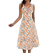 HomRain Women's Dresses Summer Floral Boho Dress 2025 Spaghetti Strap A Line Sundresses Casual Be...