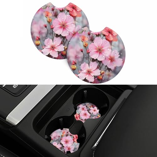 2 Posavasos para Portavasos de Auto Diseño Flor Negro miniatura 7
