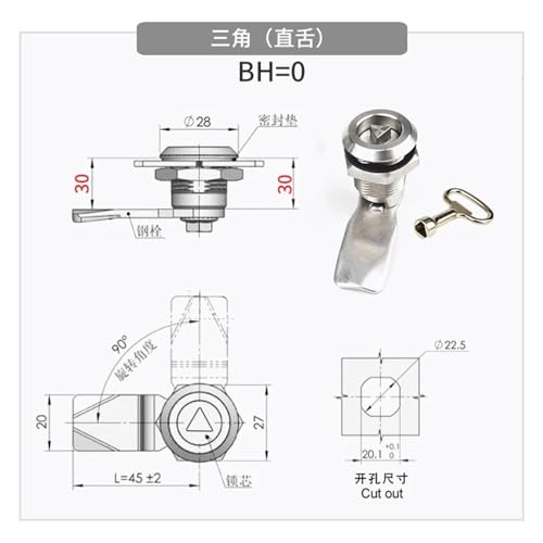Serrure à cylindre pour armoire à angle étendu et boîtier technique - 3