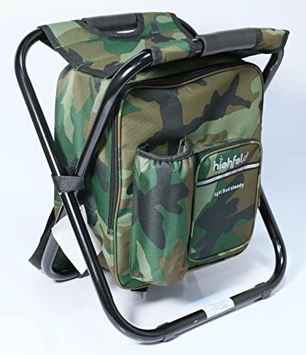 Zaino Sedia Pieghevole Portatile – Sgabello Da Campeggio Con Tracolla, Per Pesca, Escursionismo, Outdoor, Mimetica