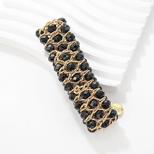 Coiris Glass Bead Crystal Wrap Bangle Bracelet with Alloy Elastic Cord Gifts for Women4