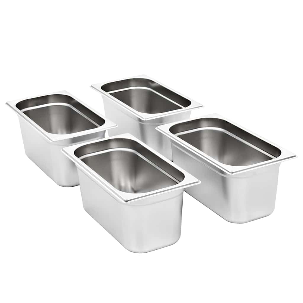 Contenitori Gastronorm, 4 pezzi, GN 1/3, 150 mm, in acciaio inox