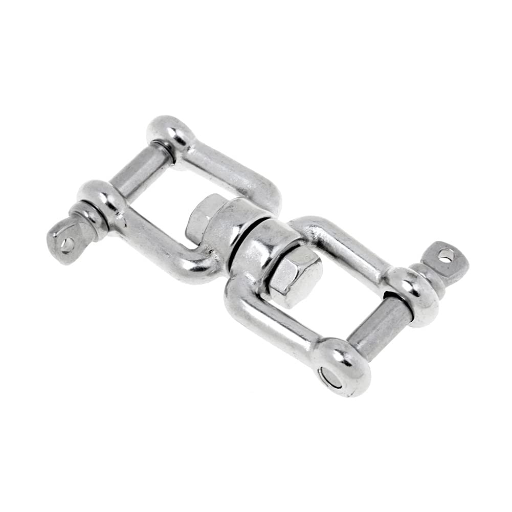 Émerillon double shackle M6 en acier marine qui évite la torsion de votre chaîne
