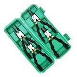EasyByMall 4-teiliges Sicherungsringzangen-Set, gerade und gebogene Sprengringzange mit weichen Griffen für interne und externe Sicherungsringentfernung