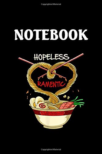 Notebook - Ramen Noodle Men Kids: 6in x 9in x 114 Pages White Paper Blank Journal with Black Cover Perfect Size