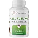 Cell Fuel 102 Sea Moss Capsules: Organic Irish Moss, Organic Bladderwrack & Organic Burdock Root, (120 Capsules), Dr Sebi Inspired, 100% Natural, Vegan