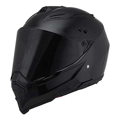 Woljay Casco da Moto Doppio Sport Casco da Fuoristrada Caschi da Motocross Sporco Bicicletta ATV UTV (Nero opaco, Small)