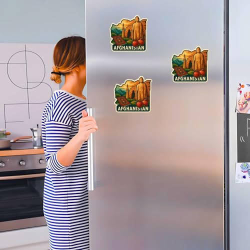 Image of Zesta Wooden Fridge Magnets Set | Refrigerator Decor Magnets for Kitchen | India Souvenir Fridge Magnet Collection | Wooden Magnet for Fridge Door Decoration (Afghanistan)