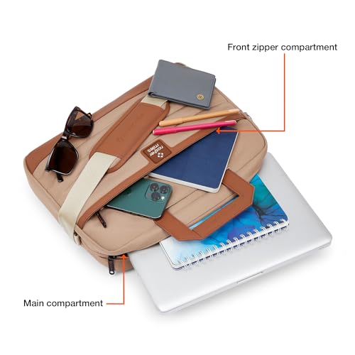 Image of Nasher Miles Briefcase & Messenger Bag | Lightweight PU & Polyester with Adjustable Strap, Fits Laptop | Ideal for Office & Travel | for Men & Women