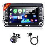 4G 64G Android 13 Car Radio for VW Jetta Passat Seat Golf Polo MK5, 7 inch Touchscreen Bluetooth Stereo Wireless CarPlay Android Auto GPS Navi 5G/WiFi FM Radio+AHD Backup Camera