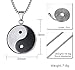 VNOX Stainless Steel Matte Finished Yin Yang Pendant Necklace with Free Chain 24