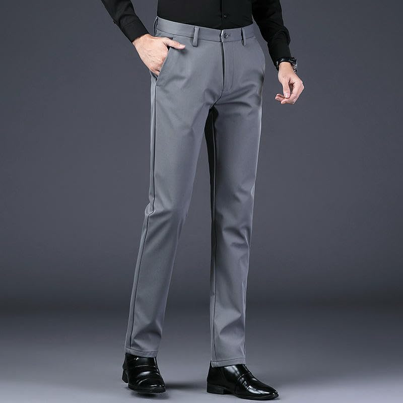 Men's Simple Comfortable Wrinkle-Resistant Business Slim Breathable Casual Pants4