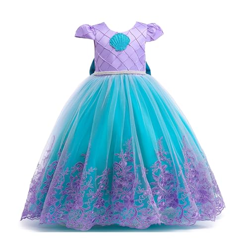 Princess Dress for Girls Party Dress Sequin Tulle Birthday Party Wedding Clothing Blue 130cm