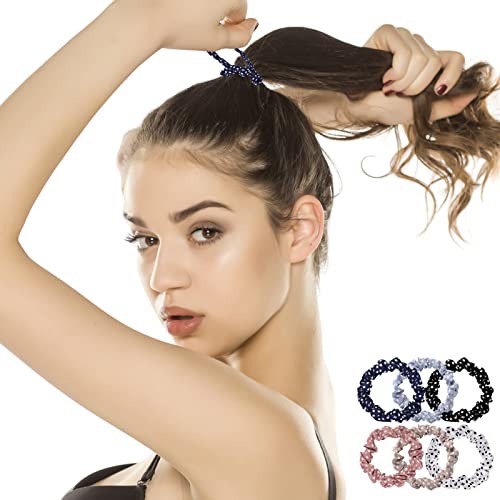 12 Pieces Silk Hair Scrunchies Silk Hair Tie Elastic Ponytail Holders For Women Girls Hair Accessories-001 #TOP5