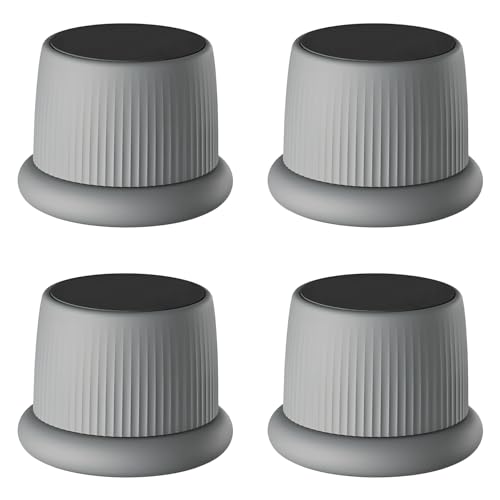 4 elevadores de muebles grises, extensores de electrodomésticos de altura ajustable, base antideslizante, material ABS resistente, 2.2 x 1.6 x 1.6 a 2.5 pulgadas, para camas, sofás, armarios