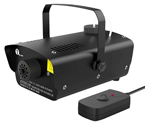 1byone Halloween Fog Machine with Wired Remote Control, 400-Watt Smoke Machine for Holidays, Parties, Weddings, Black
