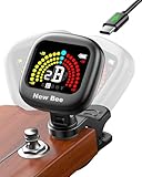 New bee Guitar Tuner Rechargeable, 360° Rotatable...