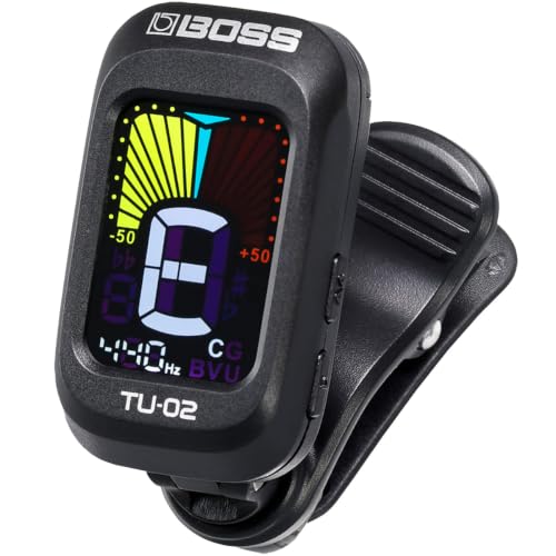 BOSS TU-02 Chromatic Clip-On Battery Powered Tuner for Guitar Bass and Ukulele