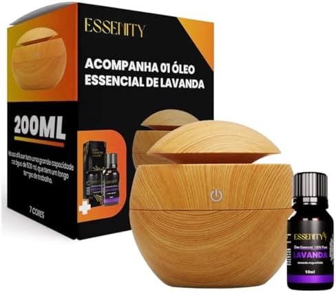Difusor Elétrico Ultrassônico e 1 Óleo Essencial Lavanda 100% Pur...