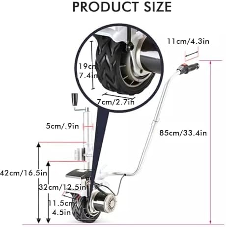 Electric Trailer Mover with Adjustable Clamp Height and Rubber Tires for Easy Transport of Caravans and Boats