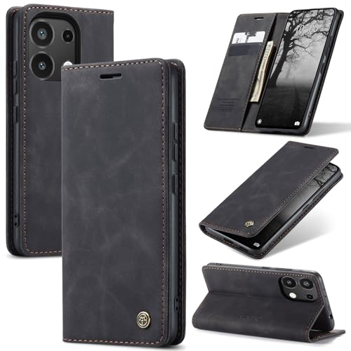 Azororo Handyhülle für Xiaomi Redmi Note 13 4G Hülle Premium Lederhülle Flip Case Magnet Tascher Kartenfach Standfunktio...