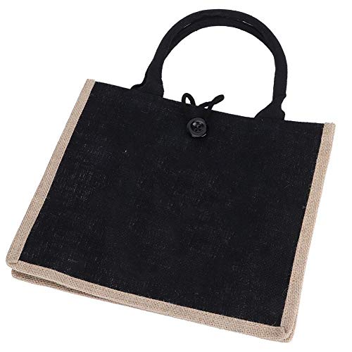 Sac en toile de jute, sac fourre-tout à la mode répétable résistant en vrac, pour les voyages pour le shopping Cover
