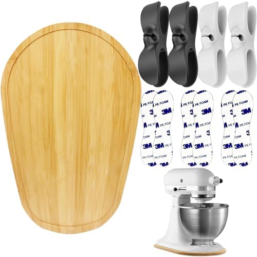 Bamboo Kitchenaid Mixer Slider Compatible With Kitchenaid Tilt Head 5-8Qt Stand Mixer,Kitchen Countertop Sliding Moving Tray For Kitchenaid Stand Mixer, Kitchenaid Accessories and Attachments